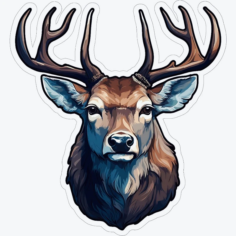 Autocollant d'élan en vinyle imperméable, 13cm, PVC KK, Animal hoiré, amoureux des élan, faune