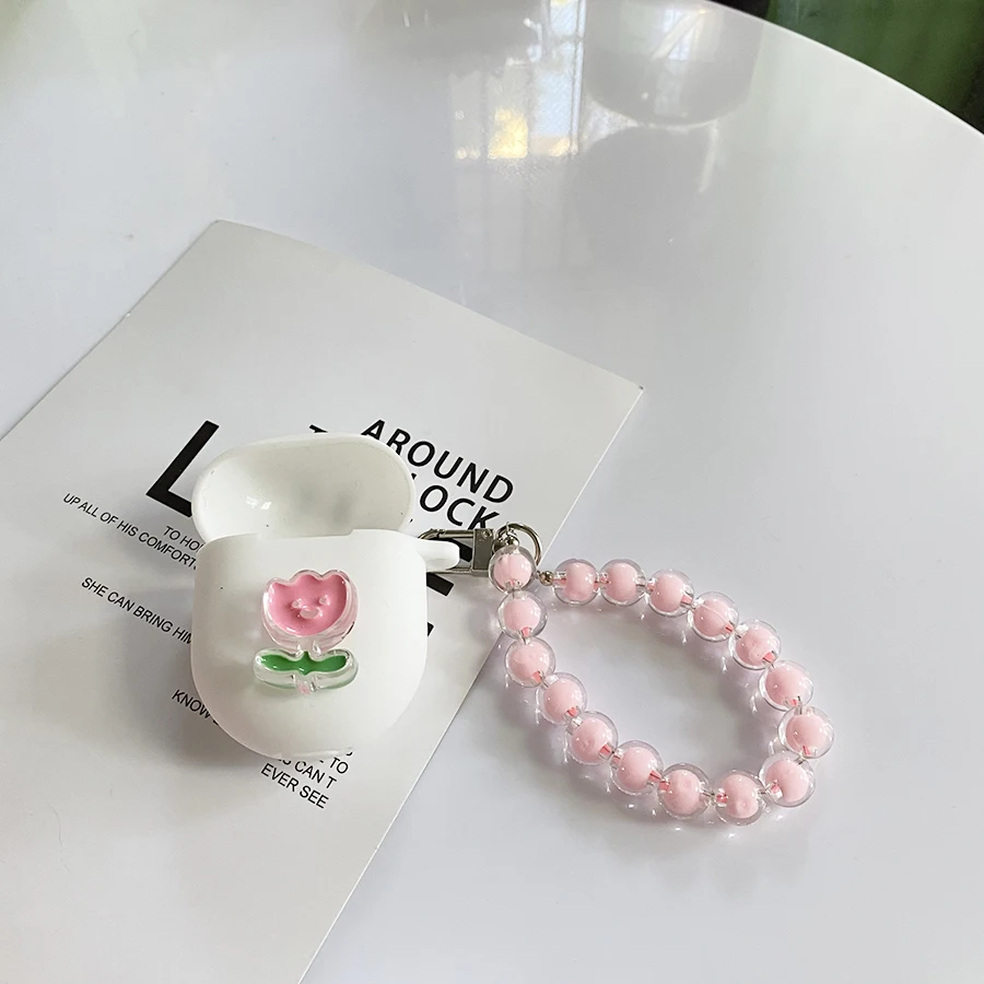 لطيف الحال بالنسبة ل شاومي Redmi براعم 4 حالة الزنبق/ديزي زهرة سماعة غطاء سيليكون buds4 الحال مع الحبل المفاتيح