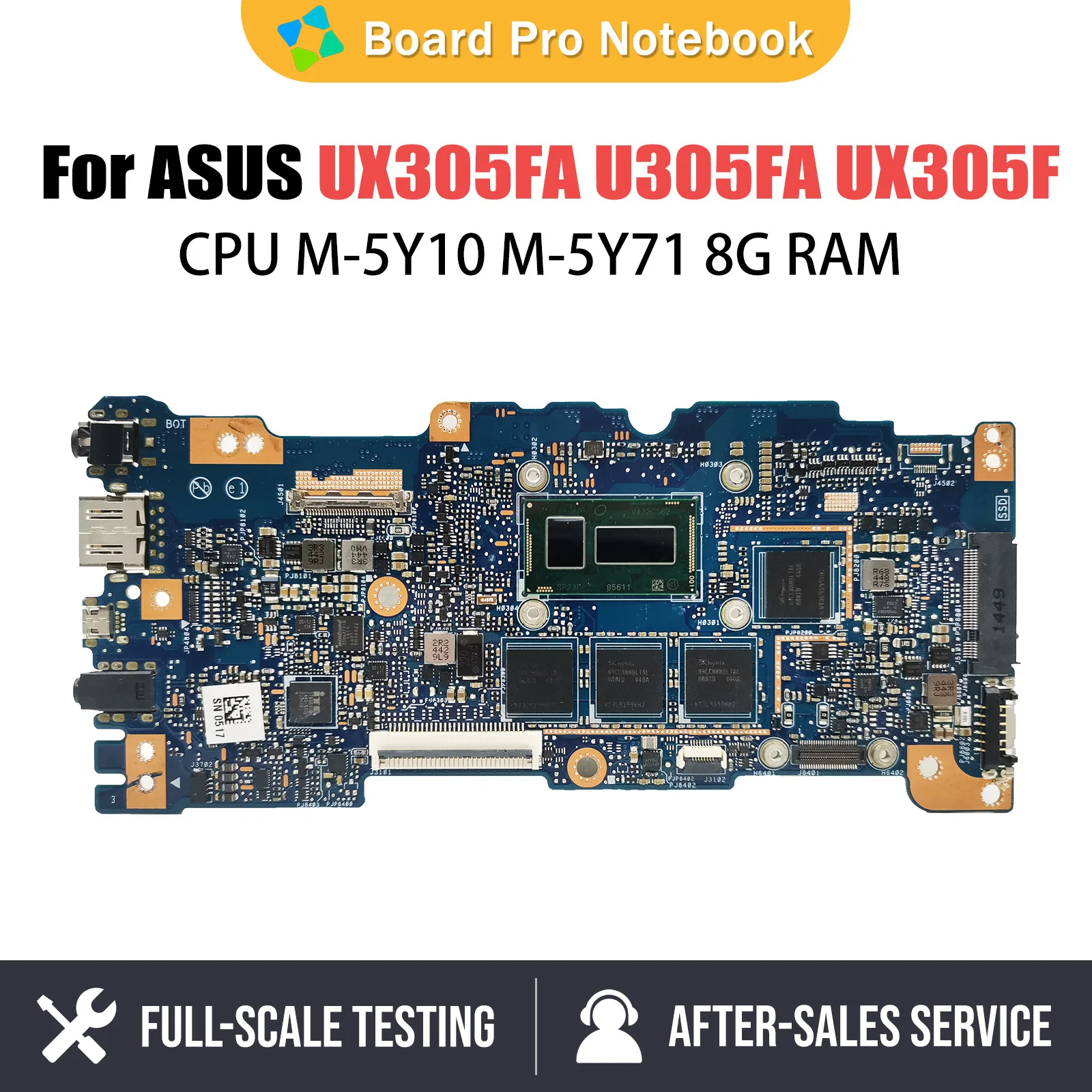 Notebook Mainboard For ASUS Zenbook UX305F UX305FA U305FA Laptop Motherboard M-5Y10 CPU 8G-RAM Systemboard 100% Tested OK