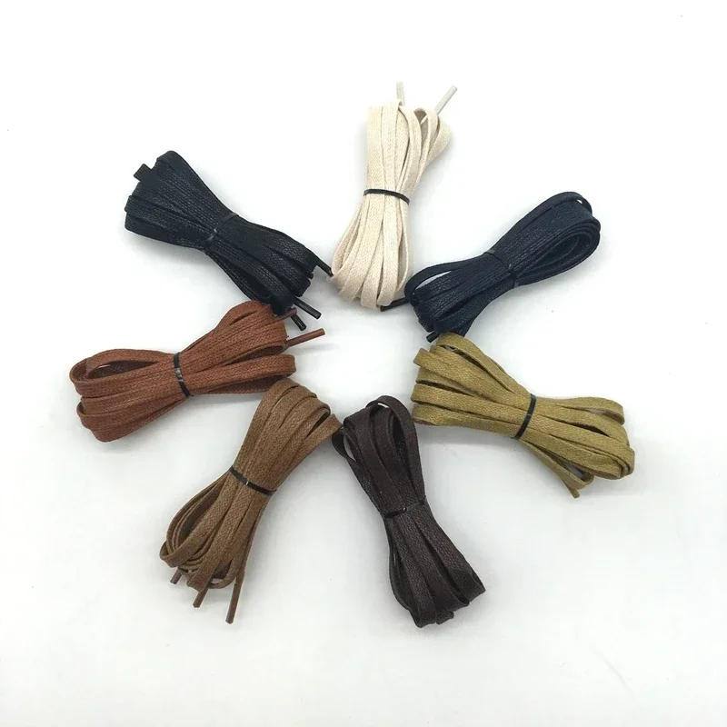 1Pair Waxed Flat Shoelaces Waxed Laces Leather Waterproof Casual Shoes Laces Unisex Boots Shoelace180 160 140 120 CMschoenveters