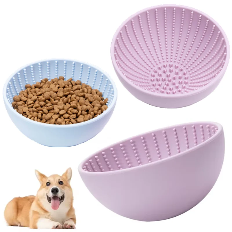 Pet supplies Stubborn slow food bowl licking pad silicone bowl with suction cups anti tipping and anti slip dog and cat bowl