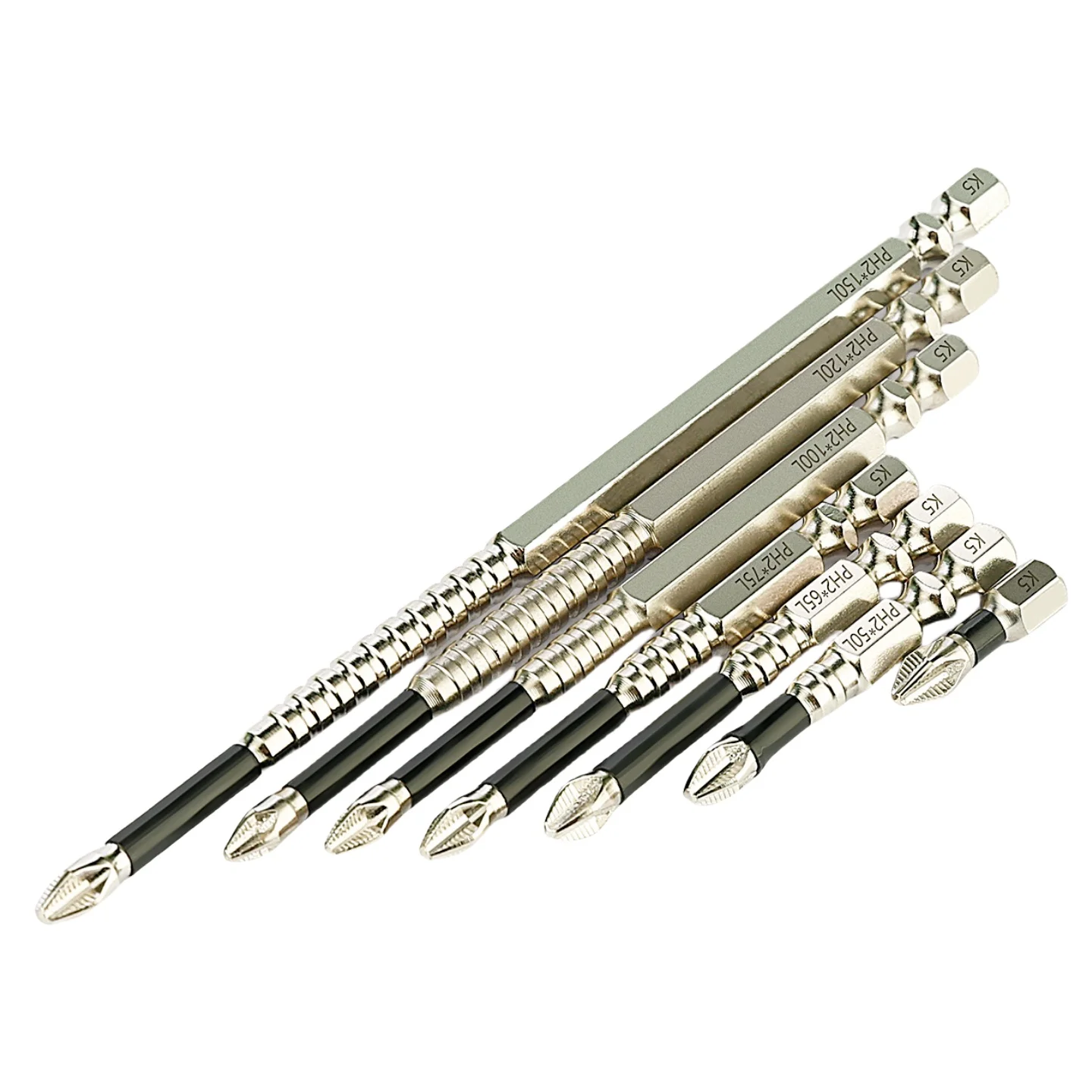 5/7 قطعة K5 المضادة للانزلاق صدمة واقية بت مفك بت صلابة عالية قوية المغناطيسي 25/50/65/75/100/120/150 مللي متر مفك مجموعة