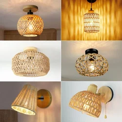 Log Wind Simple Lights Japanese Rattan Lamp Bedside Wall Lamp Mirror Headlight Hotel Homestay Corridor Wall Lights