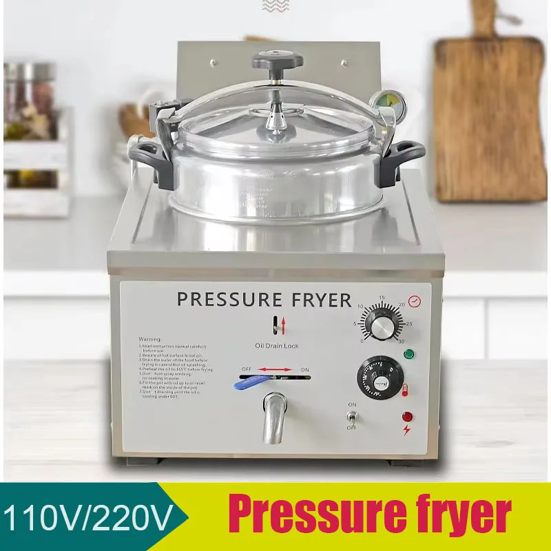 Commercial and Home Selection 16L Tabletop Pressure Fryer for French Fries Chicken Food