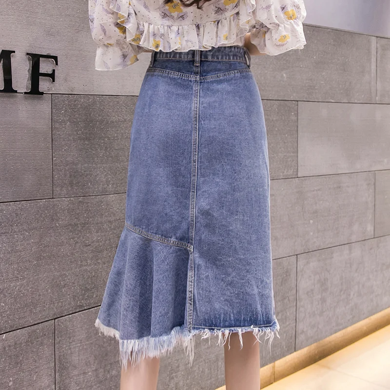 Cheap wholesale 2021 spring summer autumn new fashion casual sexy women Skirt woman female OL denim mid length skirt Py1586