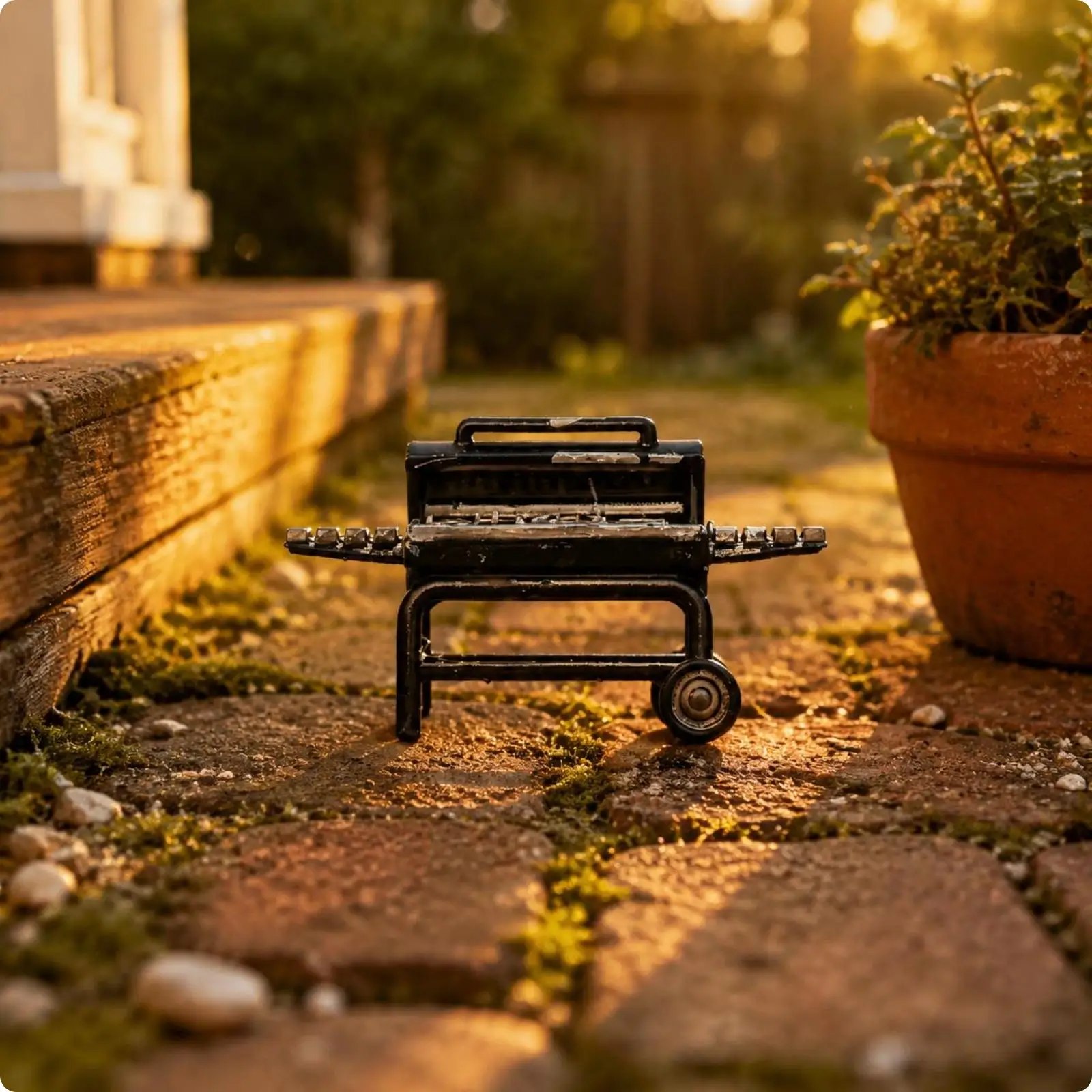 Realistic Small BBQ Grill Resin Model for Diorama Scene Outdoor Kitchen Decor 1 64 Scale Yard Prop Compact Display