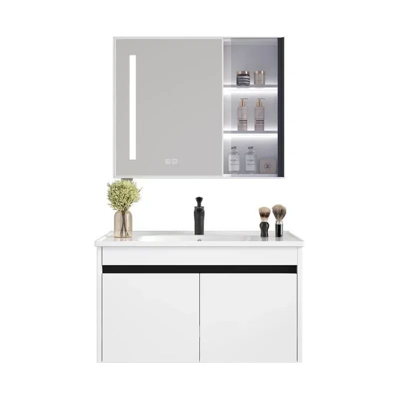 

# Hot Sales Modern Minimalist Bathroom Cabinet Ceramic Integrated Washbasin Bathroom Vanity Smart Mirror Cabinet Sink Bathroom F