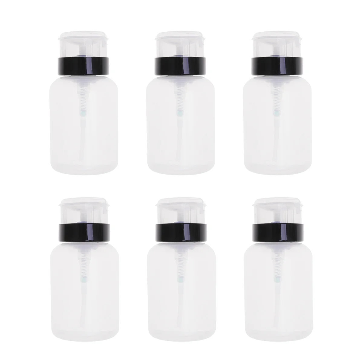 6 stuks nagellakremover persfles 250 ml herbruikbare vloeistofdispenser voor make-up remover nail art gereedschap pompflessen zwart