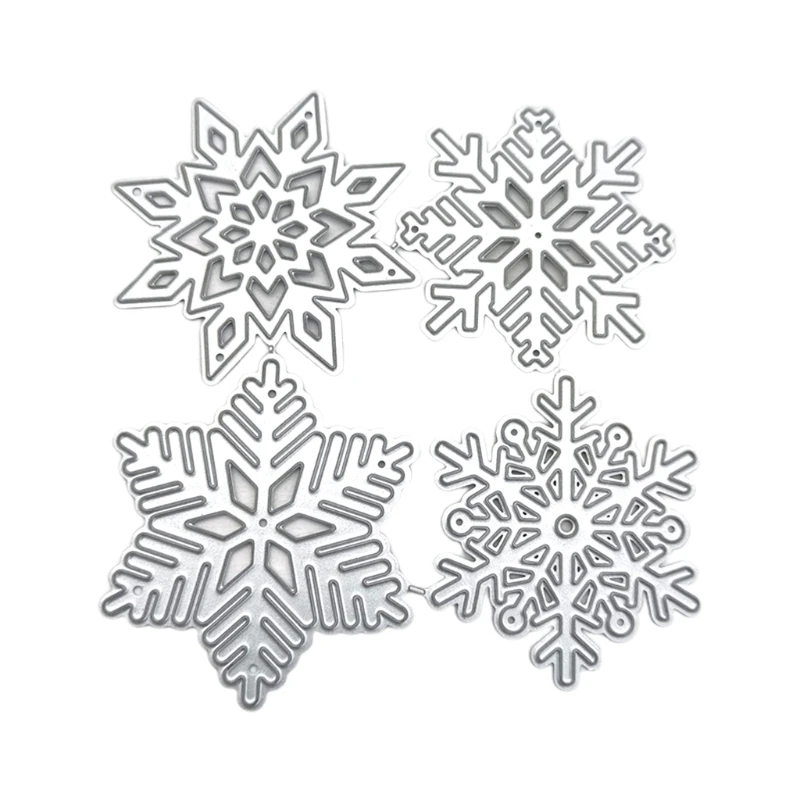 

4 Pcs/Set Snowflakes Cutting Die Decorative Embossing Die for DIY Scrapbooking Dropship