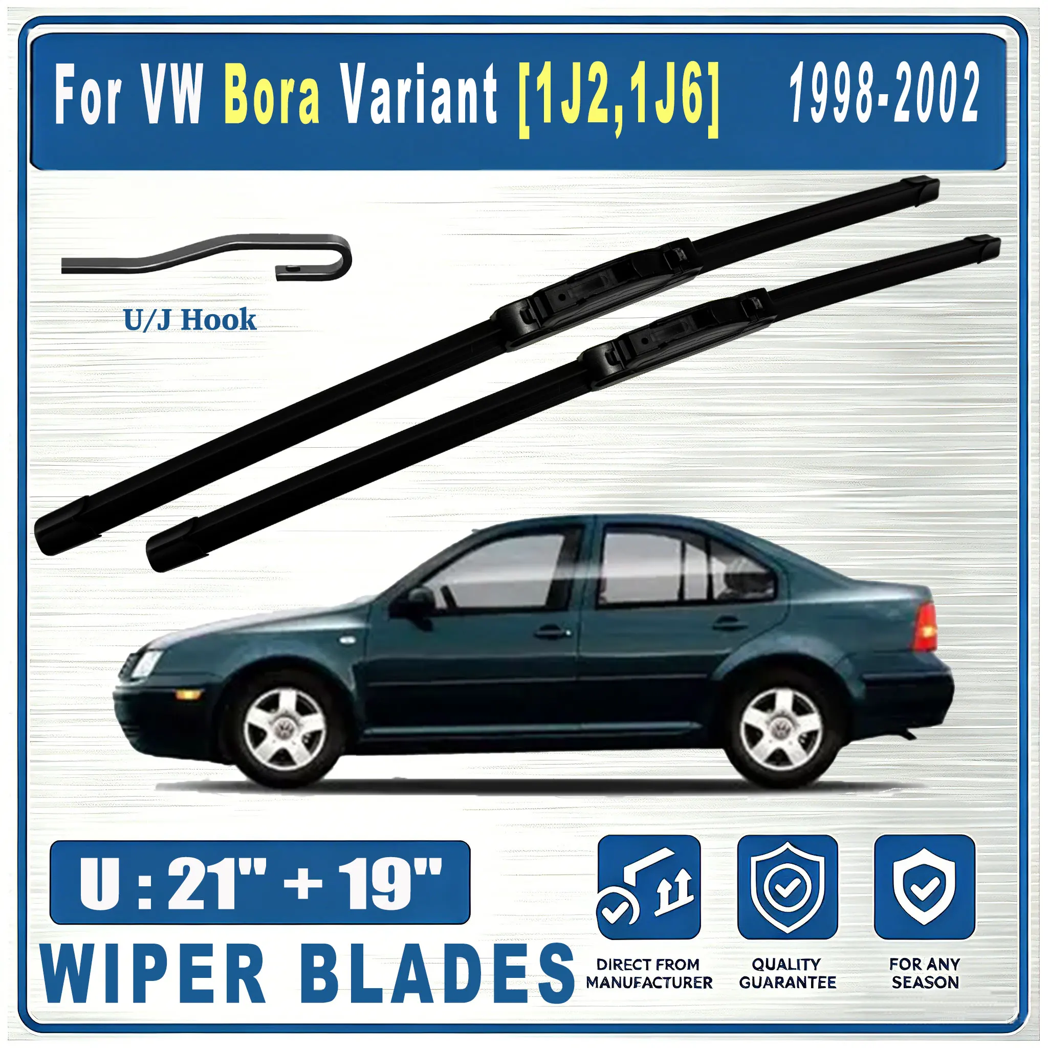 For VW Bora Variant [1J2,1J6] 1998-2002 Front U 21"&19"  530mm 480mm Wiper Blades Windscreen WINDSHIELD WIPER BLADE OEM 2PCS