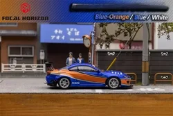 Focal Horizon FH Diecast Model Car, Silvia S15, Pandem Rocket Bunny, FNF branco e azul, 1:64