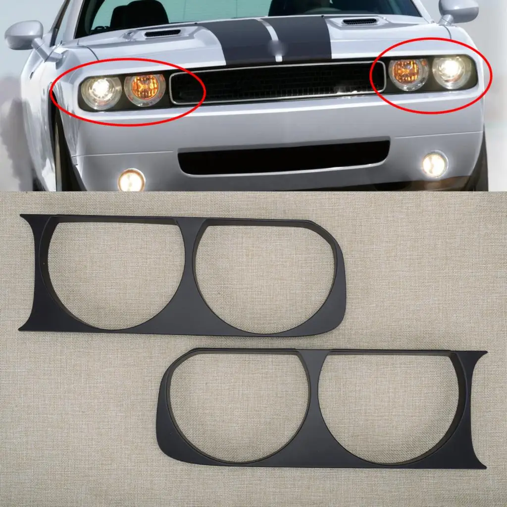 

1 пара, передние фары из АБС-пластика для Dodge Challenger 2008-2011 2012 2013 2014 68051527AA 68051526AA