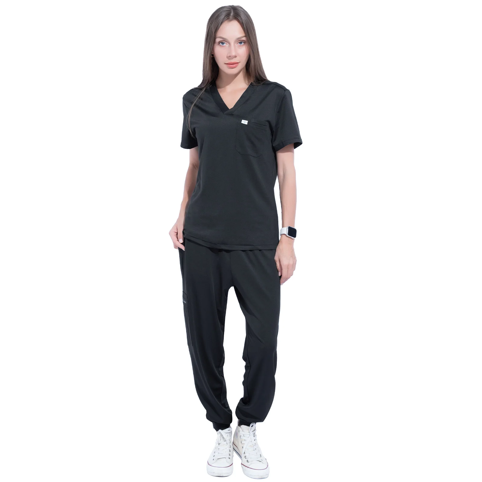 V-Neck Women Nurse Uniform Suit Women Medical Scrubs Top and Pants