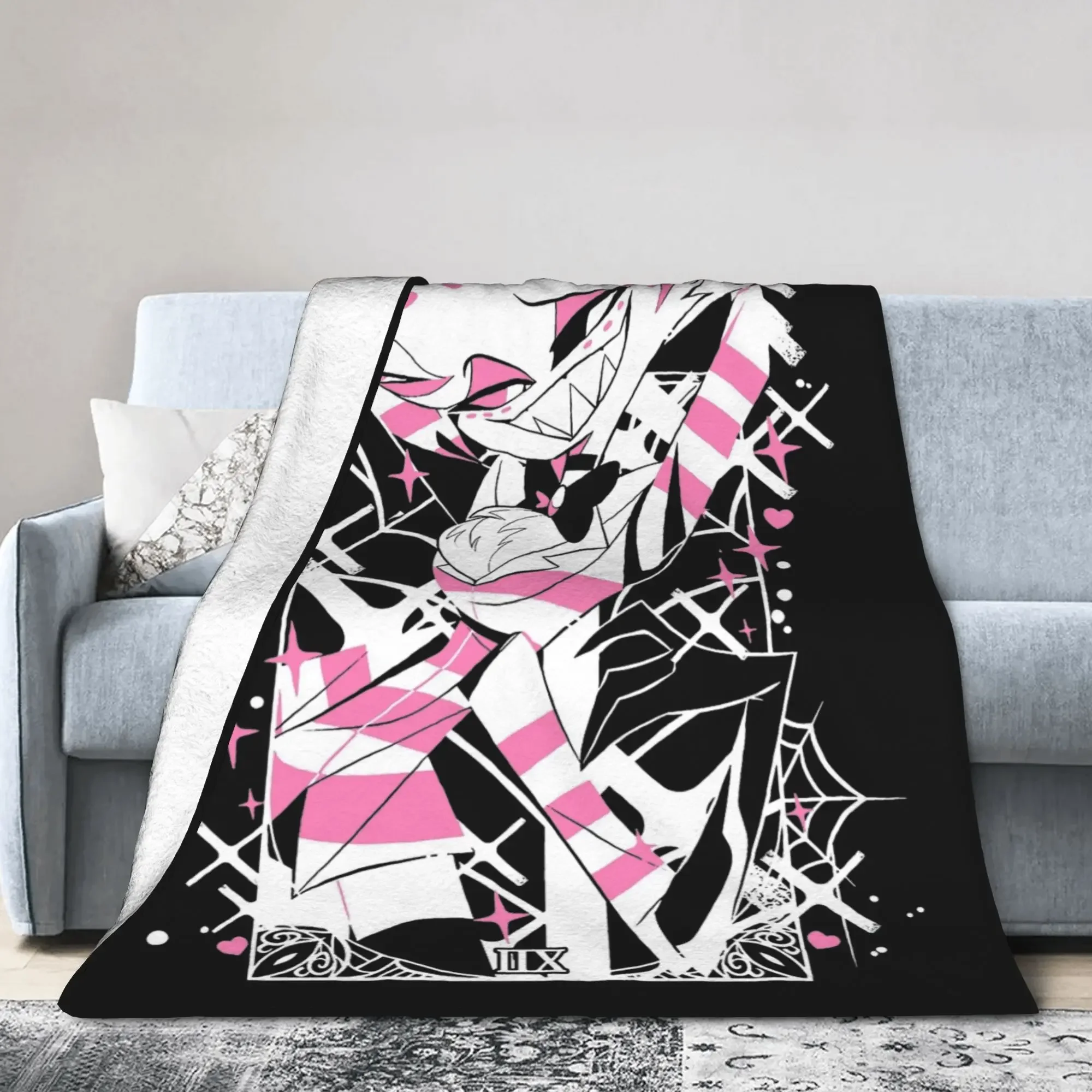 Custom Angel Dust Hazbined Hoteled Blankets Flannel Autumn/Winter Multi-function Thin Throw Blanket For Home Travel Bedspreads