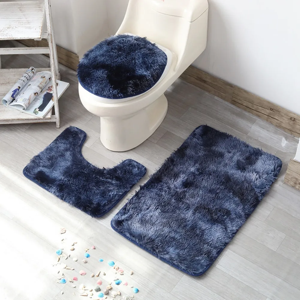 Dekorasi Kamar Mandi Karpet Kamar Mandi Chenille Karpet Chenille dengan Dukungan Anti-selip Keset Kamar Mandi Lembut Dukungan Karet Pengalaman Mewah