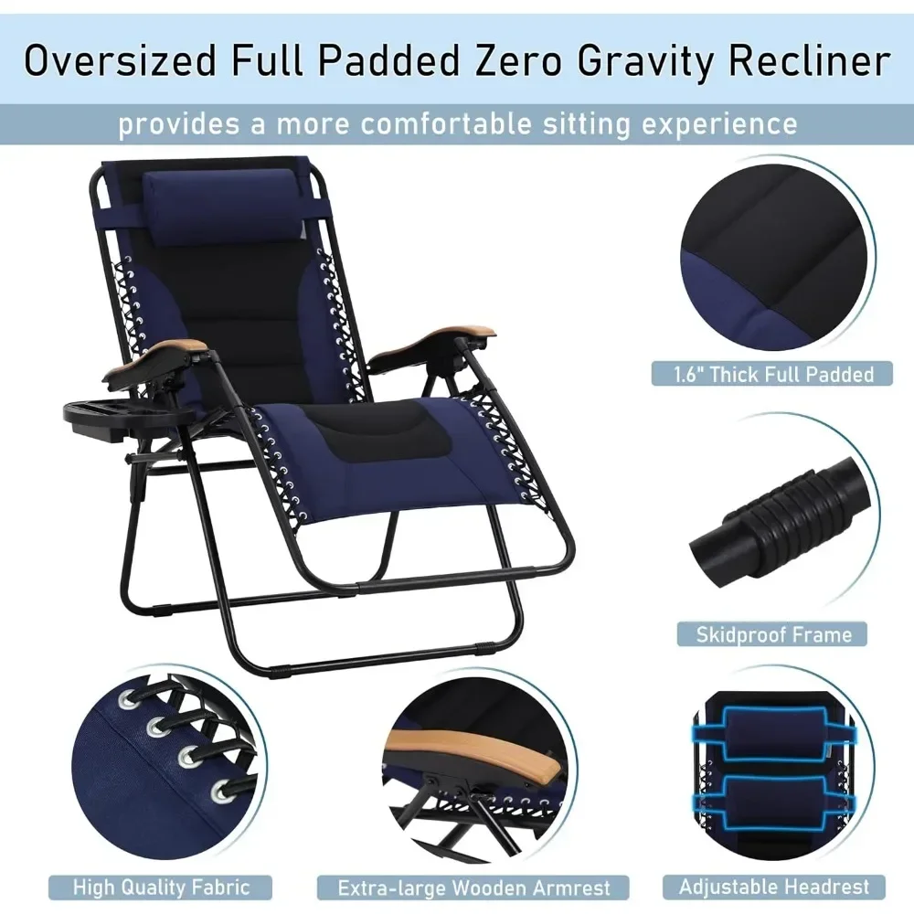 Recliners, oversized, upholstered, zero-gravity folding chairs, beach recliners, foldable recliner support