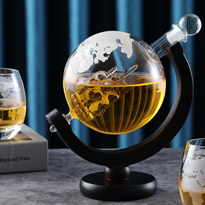 

Стеклянный графин для виски, парусная лодка, графин с глобусом, диспенсер для винного вина, стеклянные бутылки, деревянная подставка, барные инструменты, набор для бармена