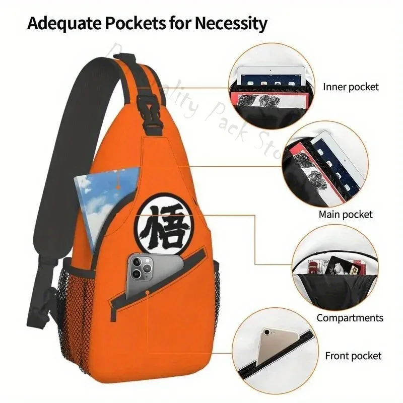 Mochila cruzada con logotipo de Anime de dibujos animados para hombre, bolso de hombro personalizado para el pecho, mochila de viaje