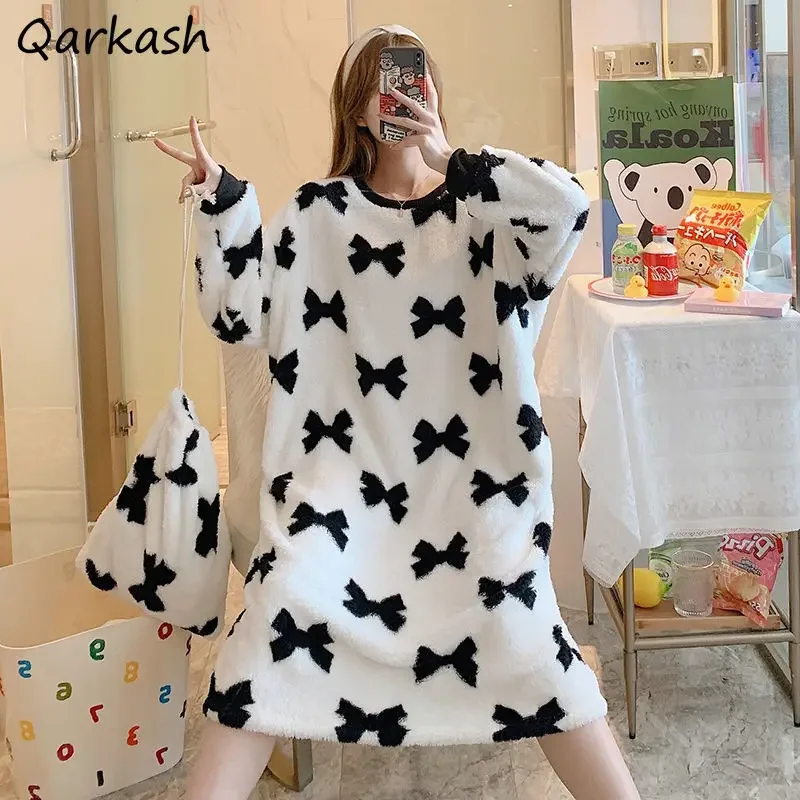 

Print Nightgowns Women Design Fashion Winter Loose Students Ulzzang Homewear Ladies Lounge Comfortable Casual Popular Ins Mujer