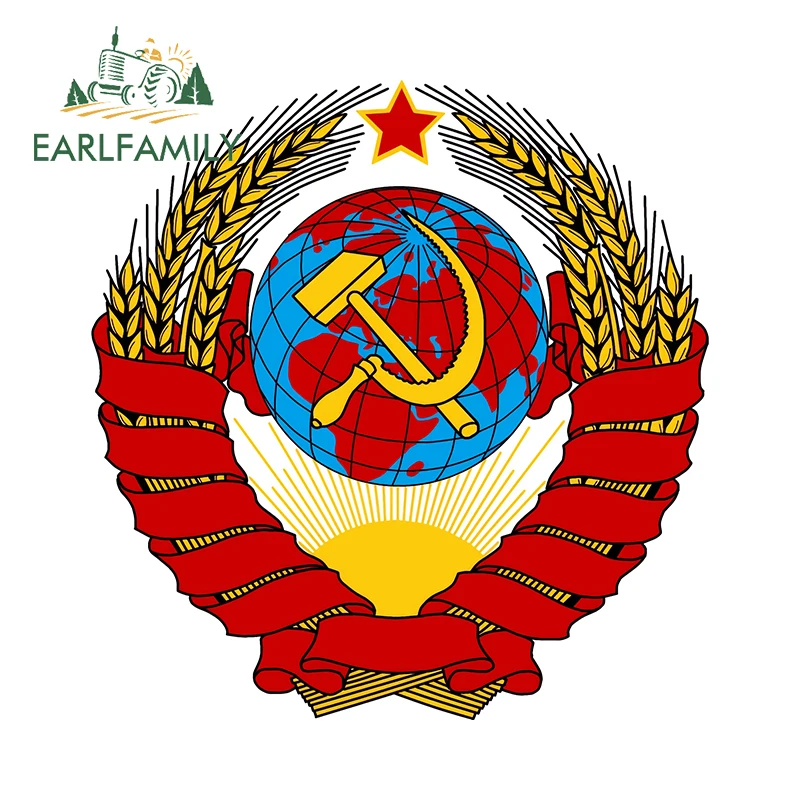 EARLFAMILY Cool USSR Cccp Stickers Simple Vintage Suitable For Smooth Surfaces Car Decals Vibrant Delicate Car Accessoires