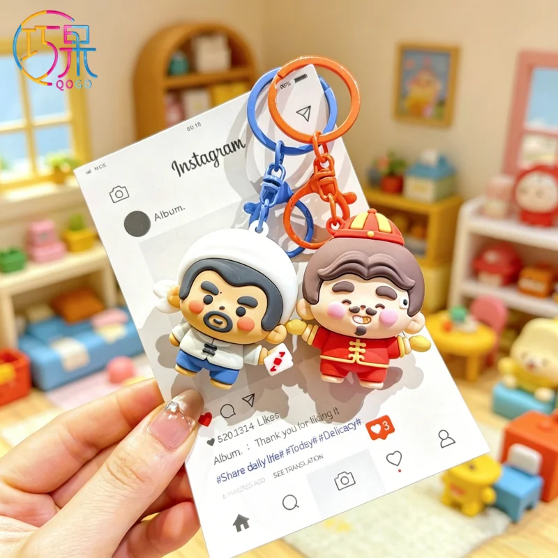 Creative cute happy landlords and poker migrant workers dolls keychains exquisite fashion bags pendants gifts for friends