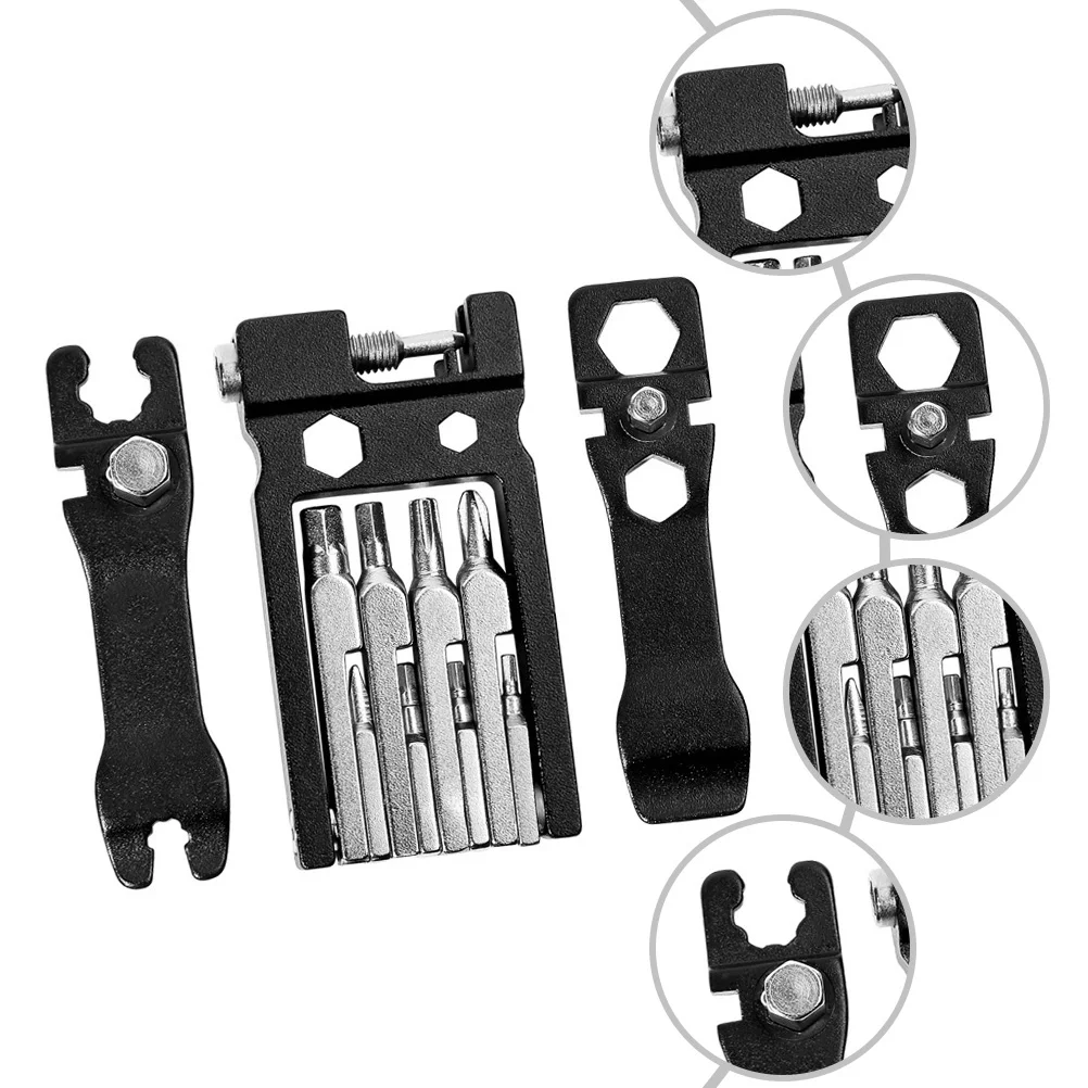 

20 in 1 Multifunctional Repair Tools Kit Portable Bike Chain Maintenance Electroplated Steel Foldable Outdoor Riding Accessories