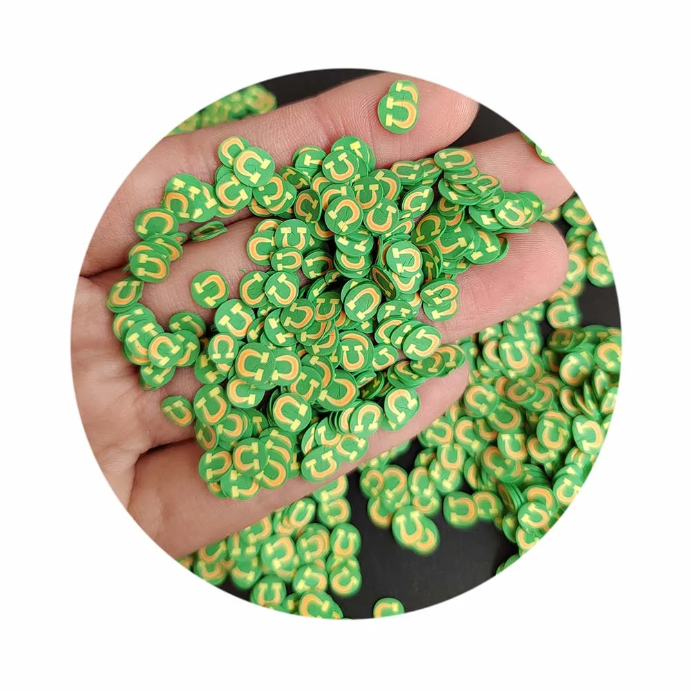 Polymer Green Color Hat Beer Circle Slices Clay Sprinkles for Crafts Making DIY Slime Filling Accessories Nail Art Decor