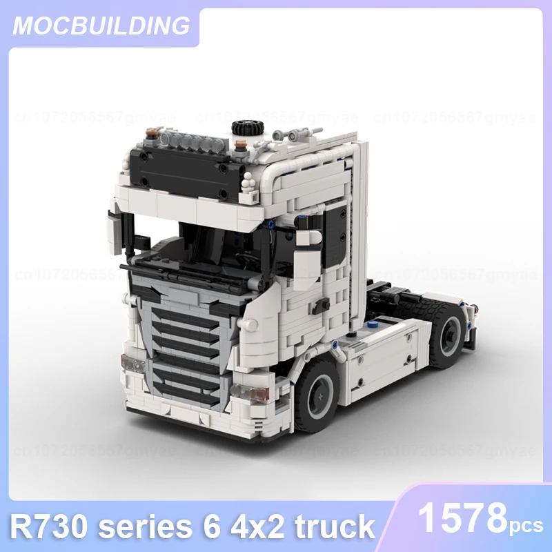 Low Loader Trailer 1:21 Scale Model MOC Building Blocks DIY Assemble Bricks Transportation Educational Creative Toys Gift 698PCS