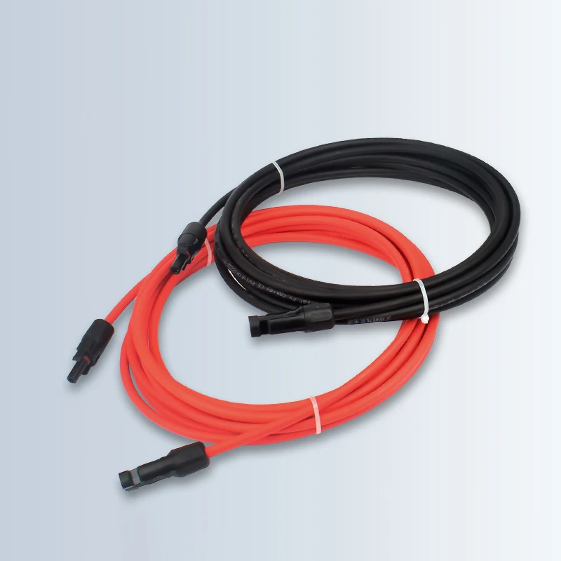 Solar Panel Extension Cable MC4 Connectors,14AWG (2.5mm²) Male-Female PV Wire 1 Core, Red Black DC Cable , 1000V 30A, (1m/2m/3m)