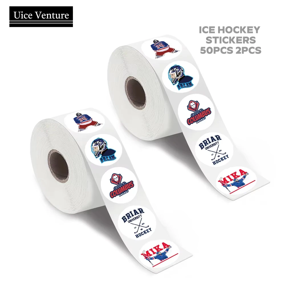 Ice Hockey Stickers 50 Sheets/Roll Field Hockey Sticker Random Style For Hockey Water Bottle Equipment Package Golf Club Sticker