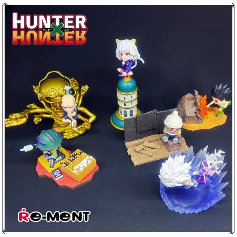 RE-MENT Hunter x Hunter Hunter 3 de Escritorio, Caja Sorpresa, Escena en Miniatura, Figura Coleccionable de Anime de Gon Killua, Mercancía Oficial, Regalo