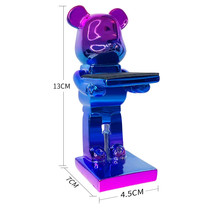 Trendy Watch Display Stand, Electroplating Cartoon Bear, Animal Resin Ornaments, Jewelry Storage Rack, Watch Holder Figure Stand