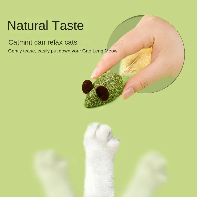 Catnip Mouse New Cat Feather Toys Cat Treats Catgrass Catnip Pet Supplies