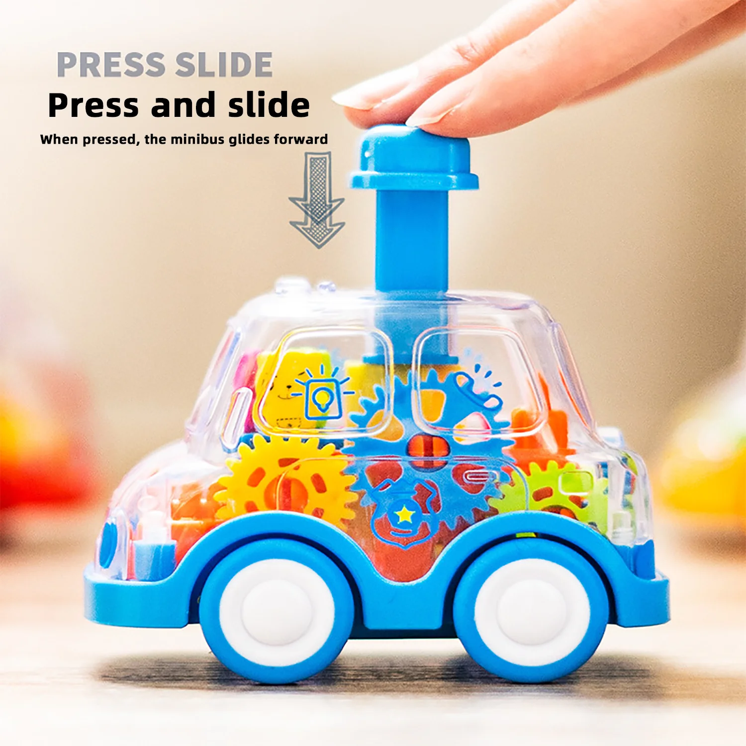 Children's Press Car Toy Inertial Press Sliding Cartoon Car Gift Puzzle Toy