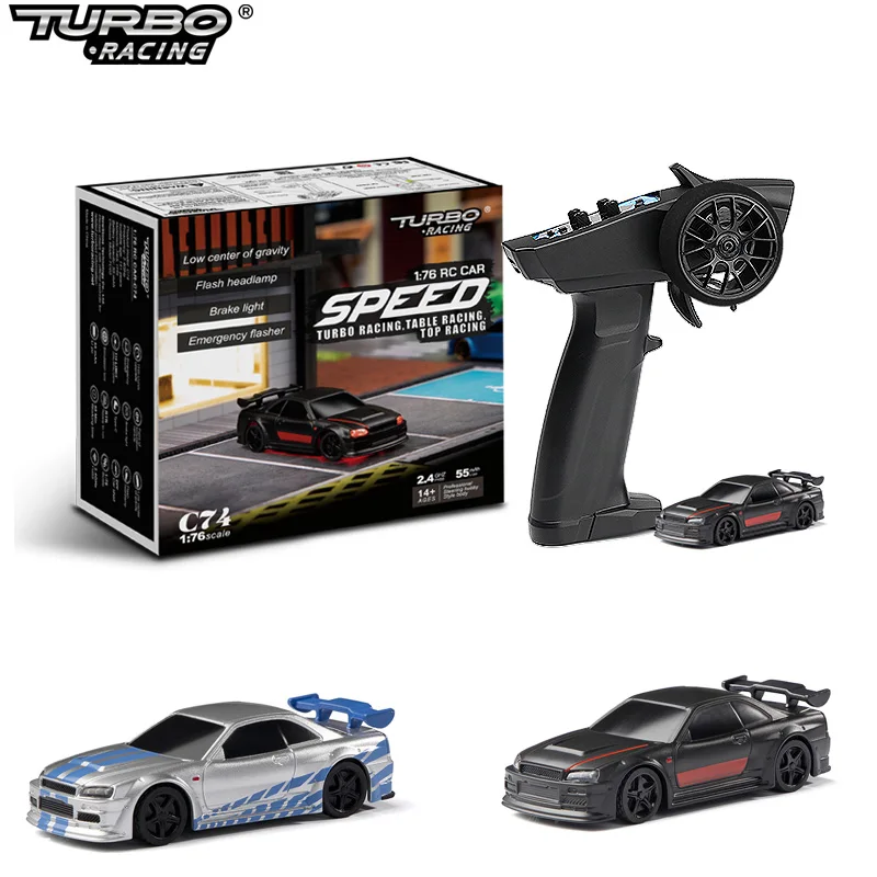 Turbo Racing 4CH 2.4GHZ 1:76 C74 RC Sports Car RTR Kit Mini Full Proportional Remote Control Toys