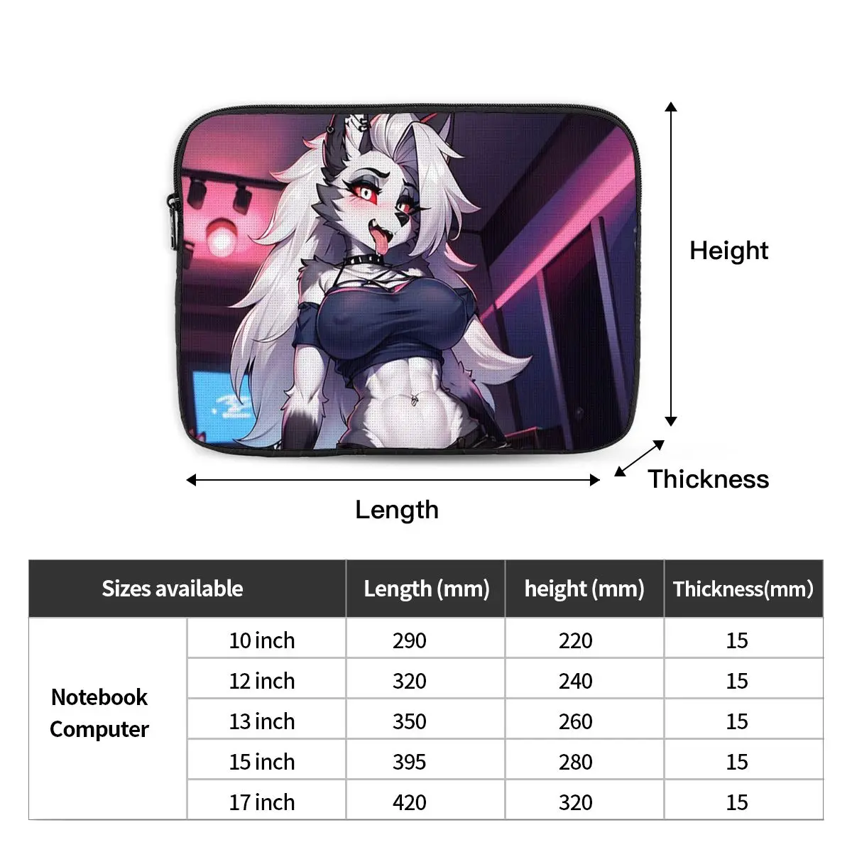 حقيبة كمبيوتر محمول للكمبيوتر المحمول من Helluva Boss Loona، حقيبة غطاء للكمبيوتر المحمول، حقيبة مضادة للصدمات #2