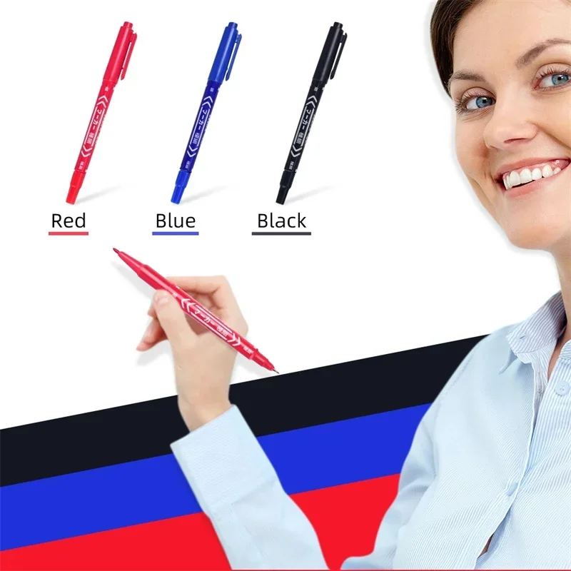 Black Red Blue 3 Colors Tattoo Marker Microblading Permanent Makeup Eyebrow Lips Fine Line Perforation Position Marking Tool