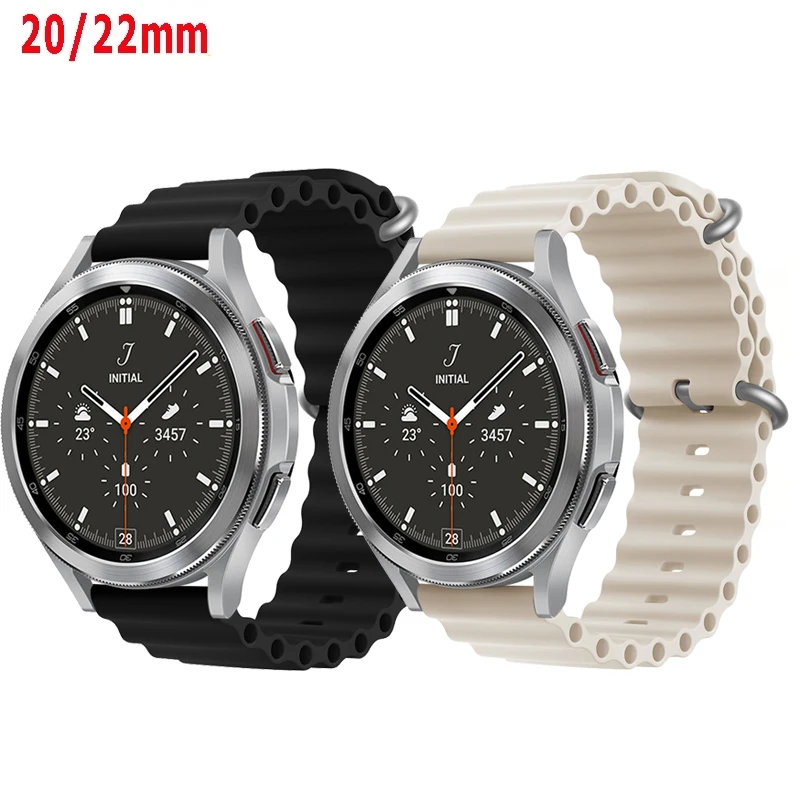 Ocean watch band For Samsung Galaxy Watch 6 4-classic/5-Pro-3/active 2/Gear Silicone 22mm 20mm Bracelet Huawei GT 2 3 pro strap