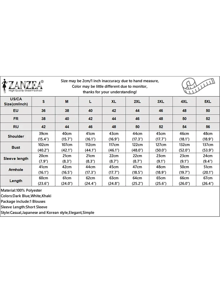 ZANZEA Camicette estive da donna 2025 Camicie a maniche corte irregolari Moda coreana Girocollo Top Tunica allentata casual Top Oversize