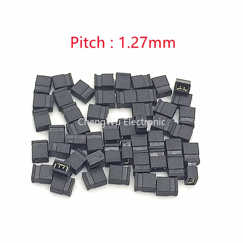 

100pcs 1.27mm Pitch Jumper Cap Closed Short Circuit Cap Pin Connector Blocks Connector for 1.27mm Header