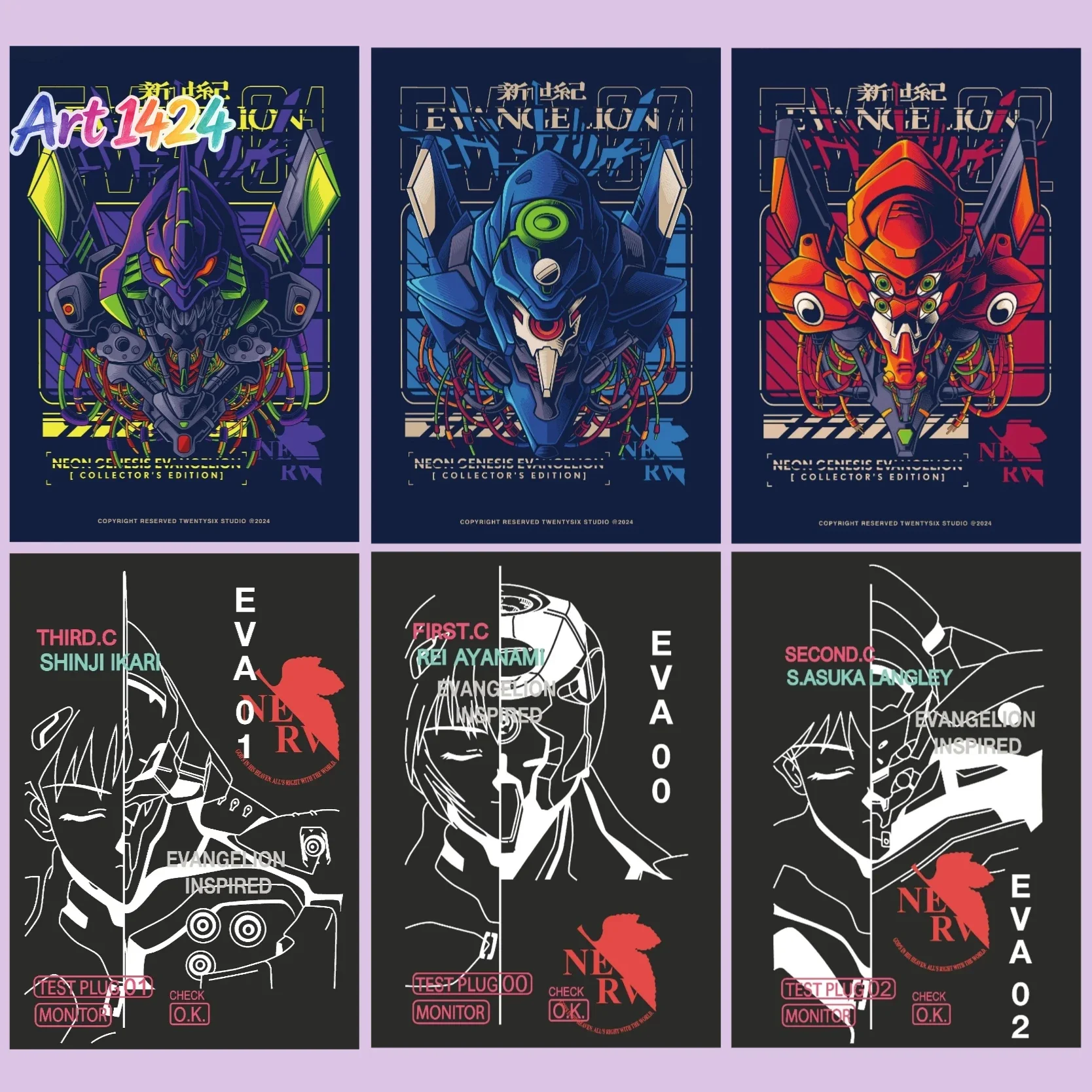 Evangelion EVA Frameless Canvas Poster HD Comic Peripheral Wall Art Unit 00 Bedroom Dorm Decor