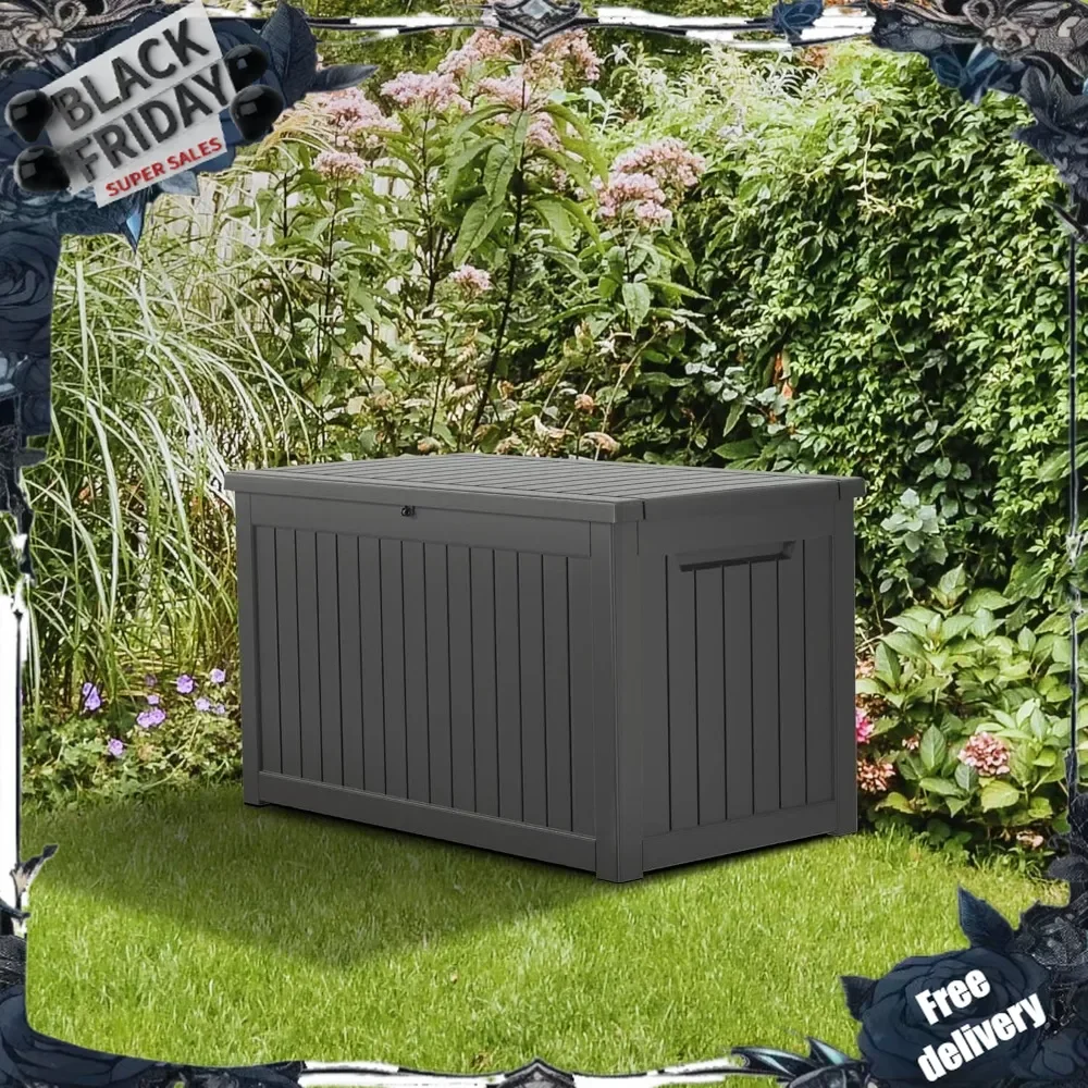 

Outdoor Deck Box,230 Gallon Waterproof Resin Storage Box with Lockable Indoor Outdoor Storage Bin for Patio Cushions