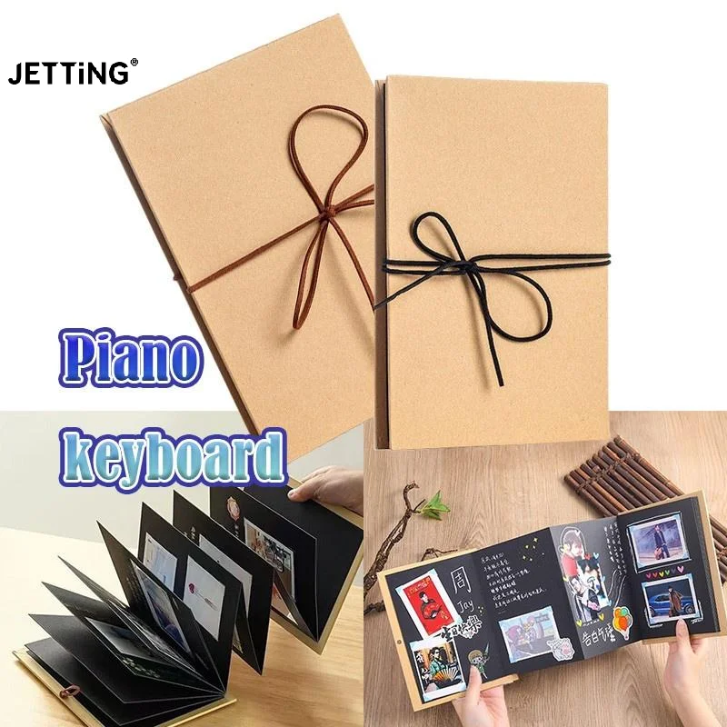 18 Page Accordion Book Scrapbook Album Folding Notebook Kraft Paper Diy Photo Albums For Couple Gifts
