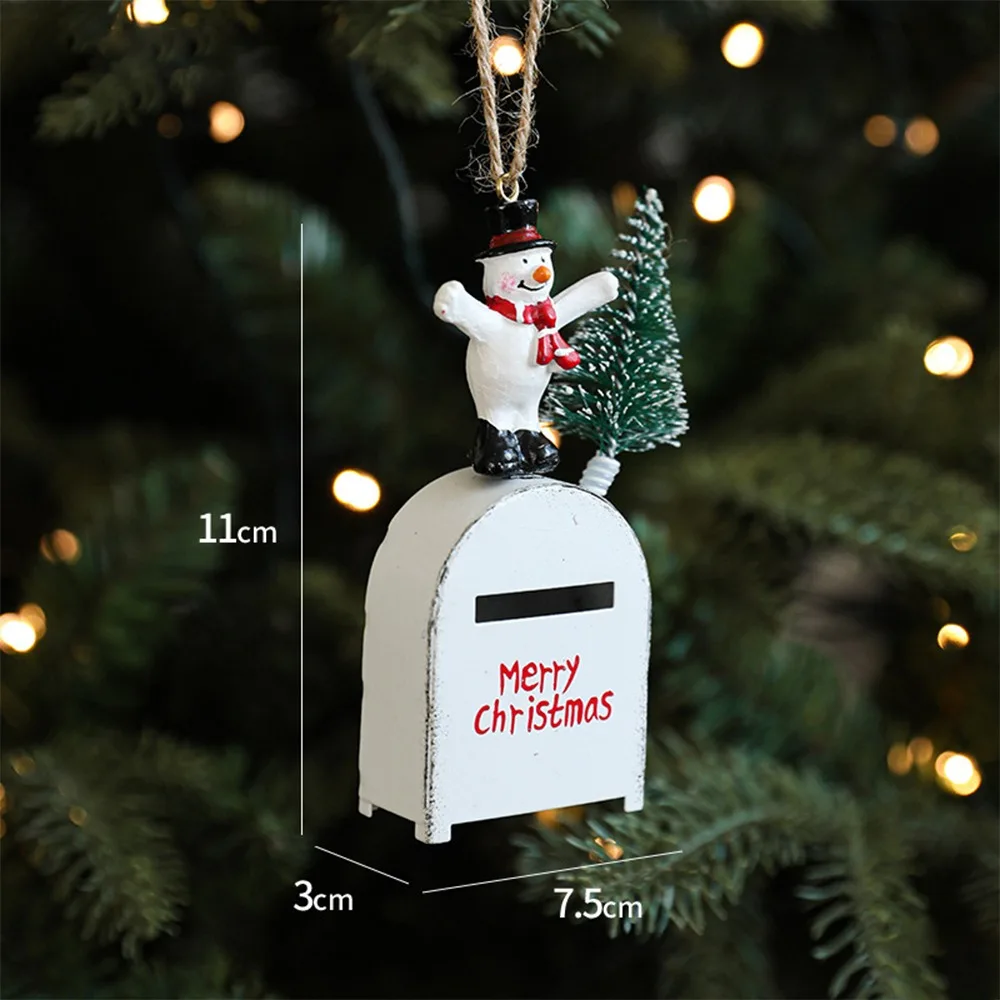 New Santa Clasu Christmas Hanging Decoration Mailbox Creative Christmas Tree Ornament Cute Pendant Xmas Decor Holiday Party
