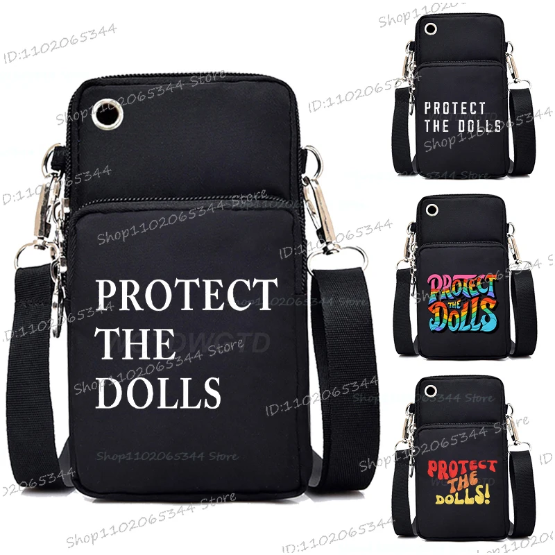 

Protect The Dolls New Men Women Mini Mobile Phone Bag Coin Nylon Purse Strap Shoulder Bag Transgender Small Crossbody Bags