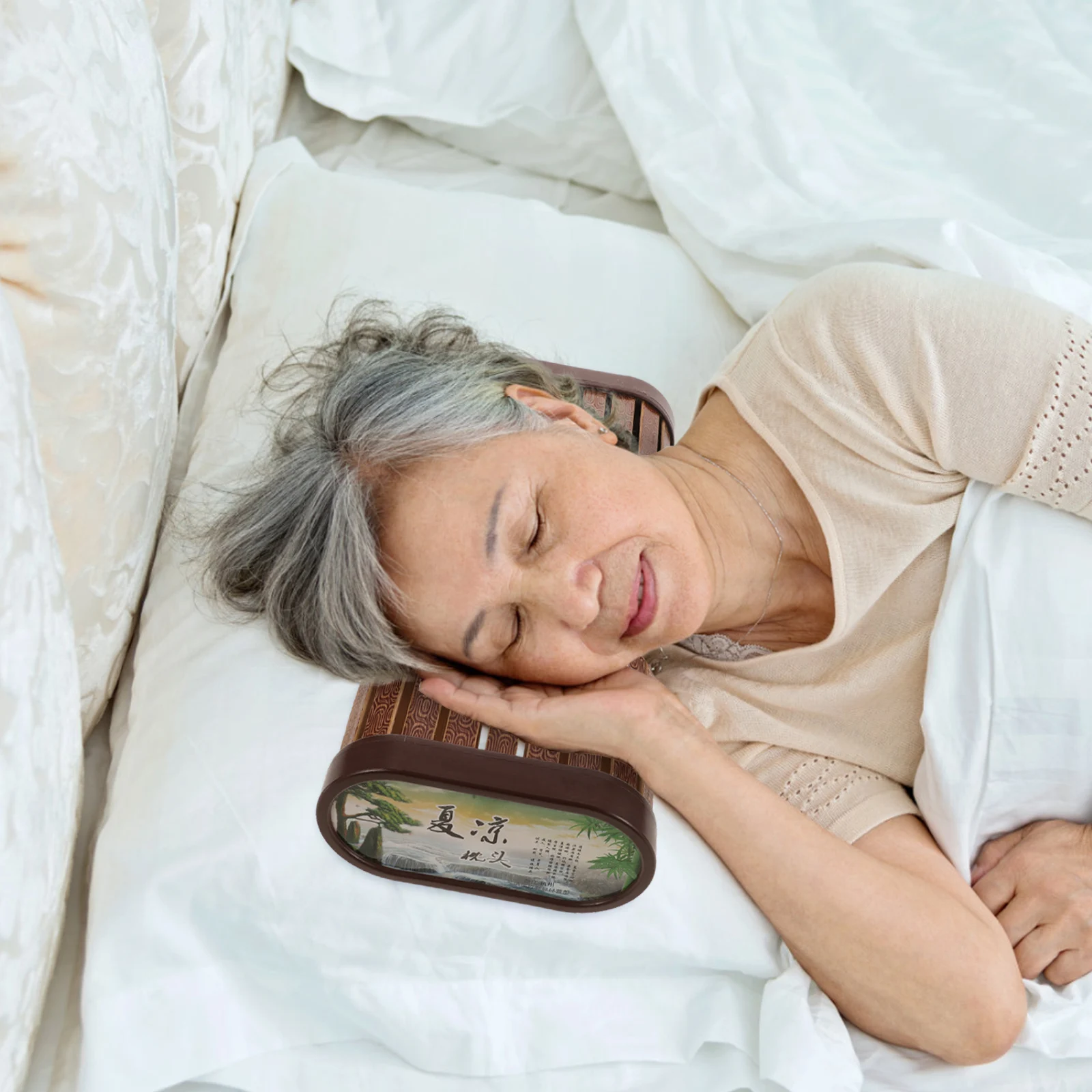 

Cooling Hollow Bamboo Pillow Neck Cushion for Elder Neck Support Sweat Absorbent Breathable Steam Room Pillows