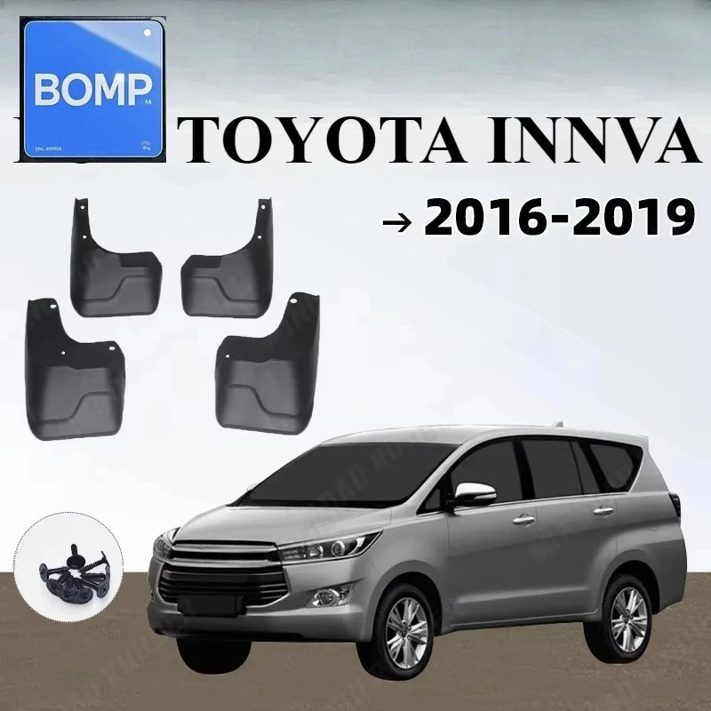 

Fit For 4Pcs Mud Flaps Splash Guards FOR Toyota Innova 2016 2017 2018-2019Front and Rear Mudguards High Grade Semi-Rigid ABS Pla
