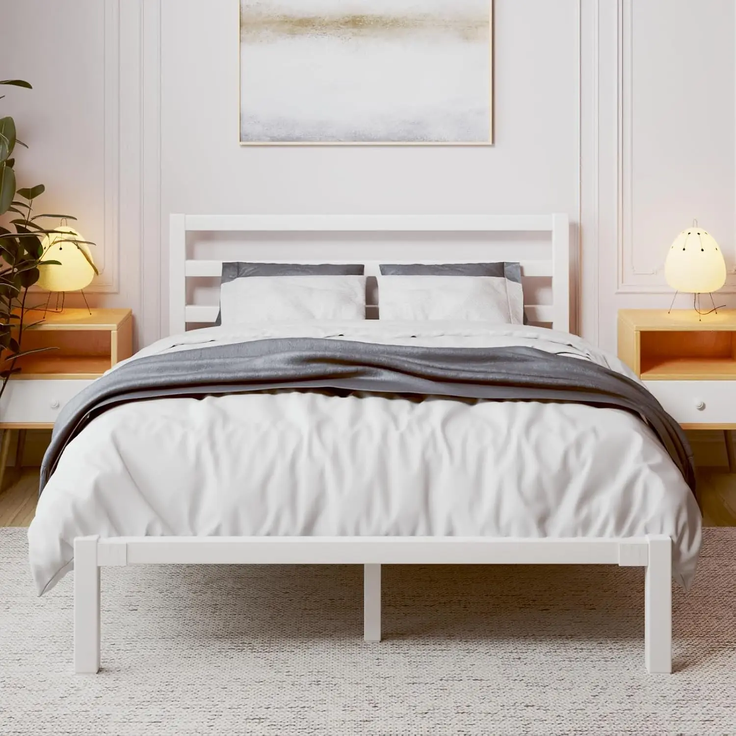 

Queen Size Bed Frame, Heavy Duty Platform Bed Frame with Strong Metal Foundation,Under Bed Storage,Mattress, Customized