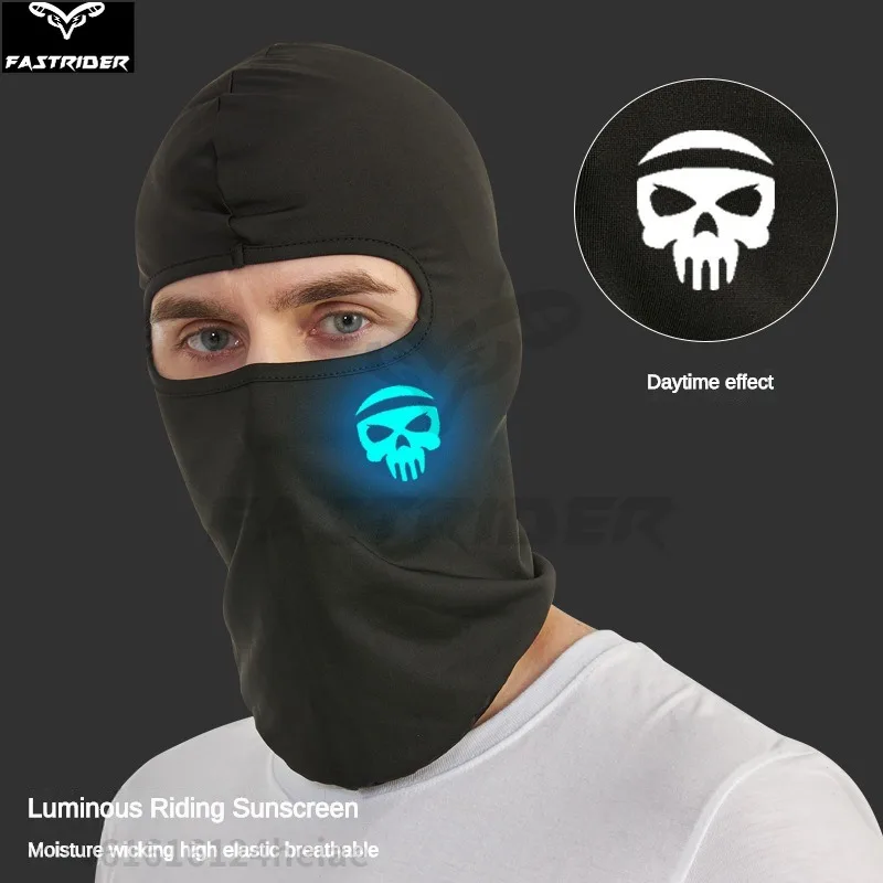 Outdoor Cycling Lycra Night Glow Skull Head Face Mask Bicycles Motorcycles Windproof Ice Silk Sunscreen Headscarf