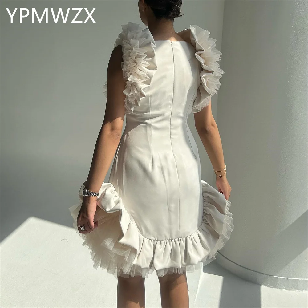 Customized Prom Gown Evening Women Party Occasion YPMWZX V-neck A-line Floor Length Skirts Layered Bespoke  Dresses Form